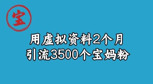 宝哥虚拟资料项目，2个月引流3500个宝妈粉-test
