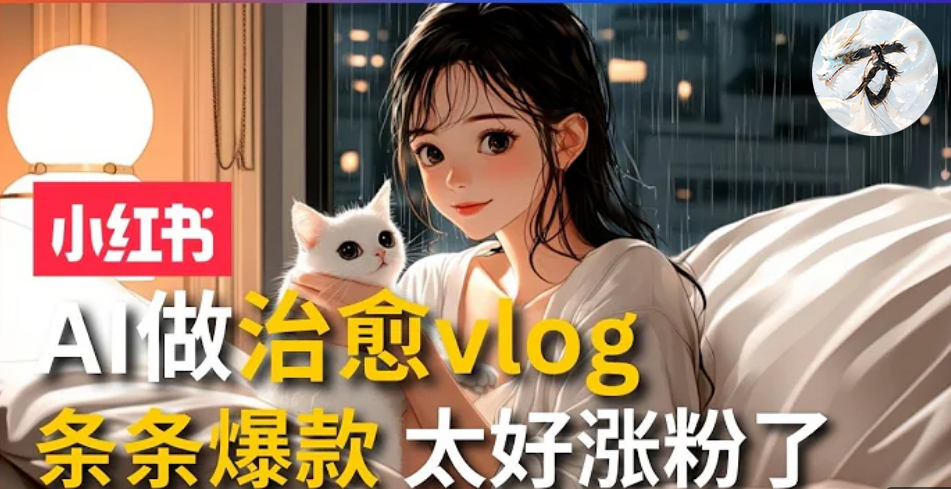 AI治愈系vlog动画视频，小红书1个月轻松涨粉破万，商单报价1500+日入2000+-test