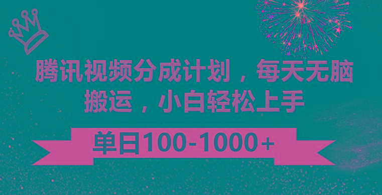 腾讯视频分成计划最新玩法，无脑搬运，日入100-1000-test