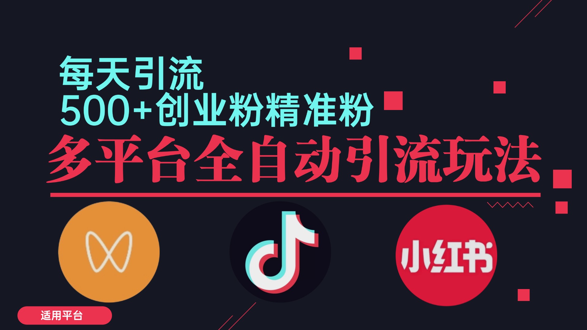 小红书抖音视频号截流自热全平台引流打法，全自动引流【日引2000+精准…-test