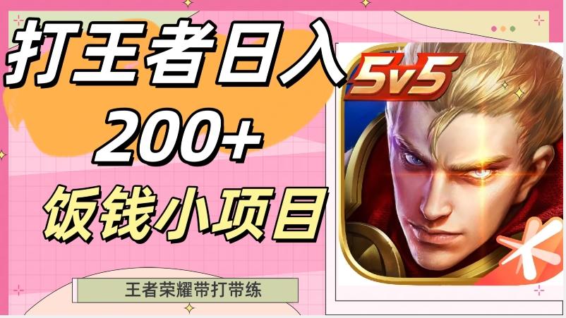 打王者日入200+，饭钱小项目，王者荣耀带打带练-test