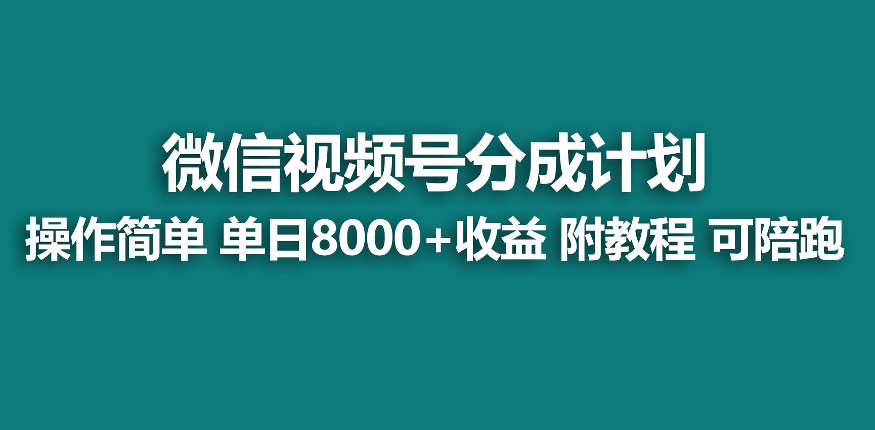 【蓝海项目】视频号分成计划，快速开通收益，单天爆单8000+，送玩法教程-test