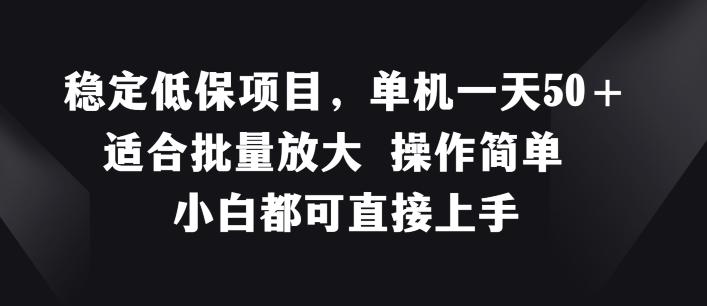 稳定低保项目，单机一天50+适合批量放大 操作简单 小白都可直接上手【揭秘】-test