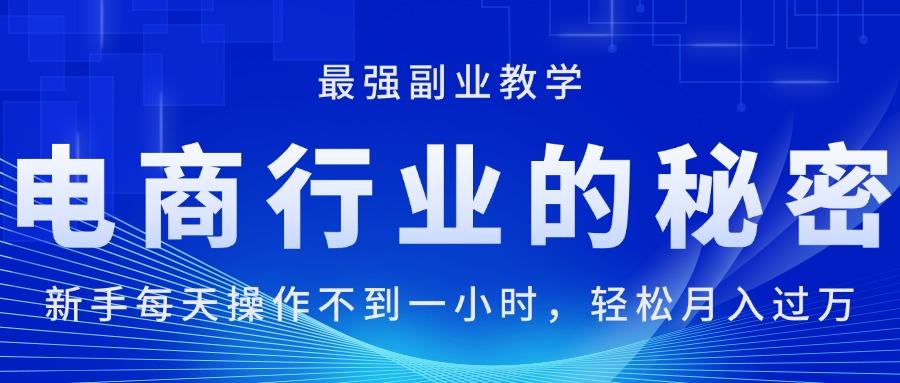 电商行业的秘密，新手每天操作不到一小时，月入过万轻轻松松，最强副业…-test