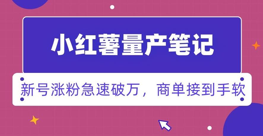 小红书量产笔记，一分种一条笔记，新号涨粉急速破万，新黑马赛道，商单接到手软【揭秘】-test