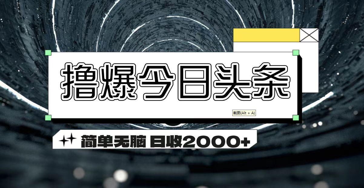 撸爆今日头条 简单无脑操作 日收2000+-test
