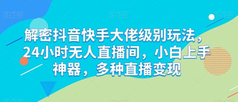 解密抖音快手大佬级别玩法，24小时无人直播间，小白上手神器，多种直播变现【揭秘】-test