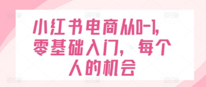 小红书电商从0-1，零基础入门，每个人的机会-test