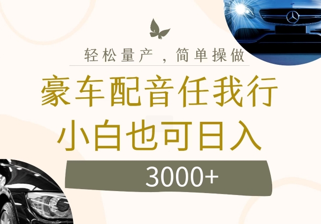 不为人知的暴力小项目，豪车配音，日入几张【揭秘】-test