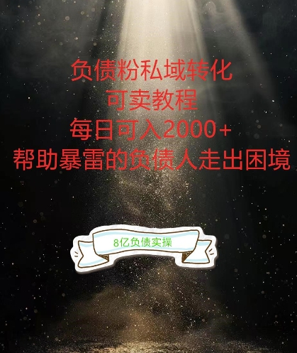 负债粉掘金计划，帮助负债者解决问题，债务规划，债务重组，最好的变现方式【揭秘】-test