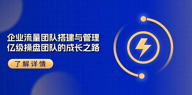 企业 流量团队-搭建与管理，亿级 操盘团队的成长之路(28节课-test