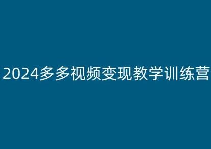 2024多多视频变现教学训练营，新手保姆级教程，适合新手小白-test
