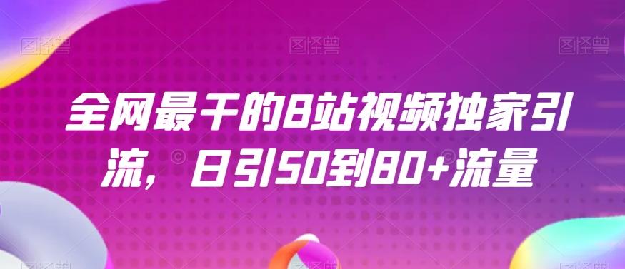 全网最干的B站视频独家引流，日引50到80+流量【揭秘】-test