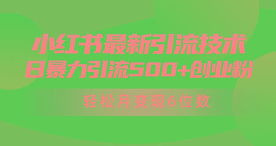 (9871期)日引500+月变现六位数24年最新小红书暴力引流兼职粉教程-test