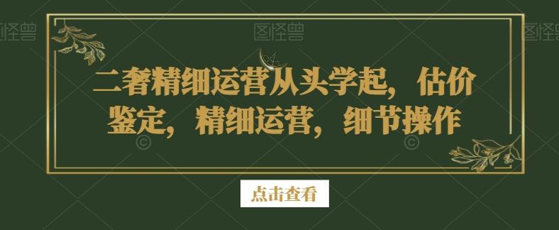 二奢精细运营从头学起，估价鉴定，精细运营，细节操作-test