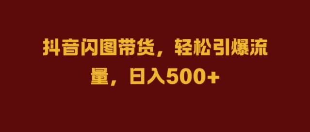 抖音闪图带货，轻松引爆流量，日入几张【揭秘】-test