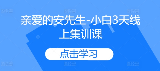 亲爱的安先生-小白3天线上集训课-test