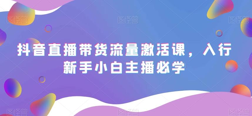 抖音直播带货流量激活课，入行新手小白主播必学-test