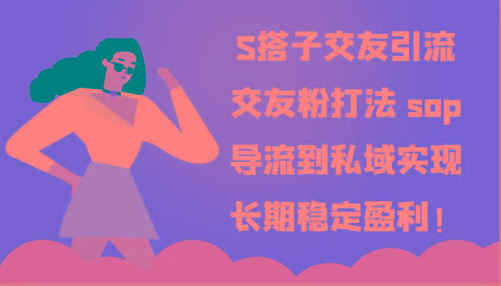 S搭子交友引流，交友粉打法 sop，导流到私域实现长期稳定盈利！-test