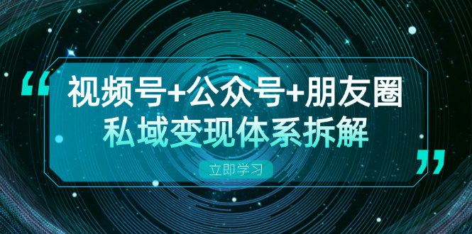 视频号+公众号+朋友圈私域变现体系拆解，全体平台流量枯竭下的应对策略-test