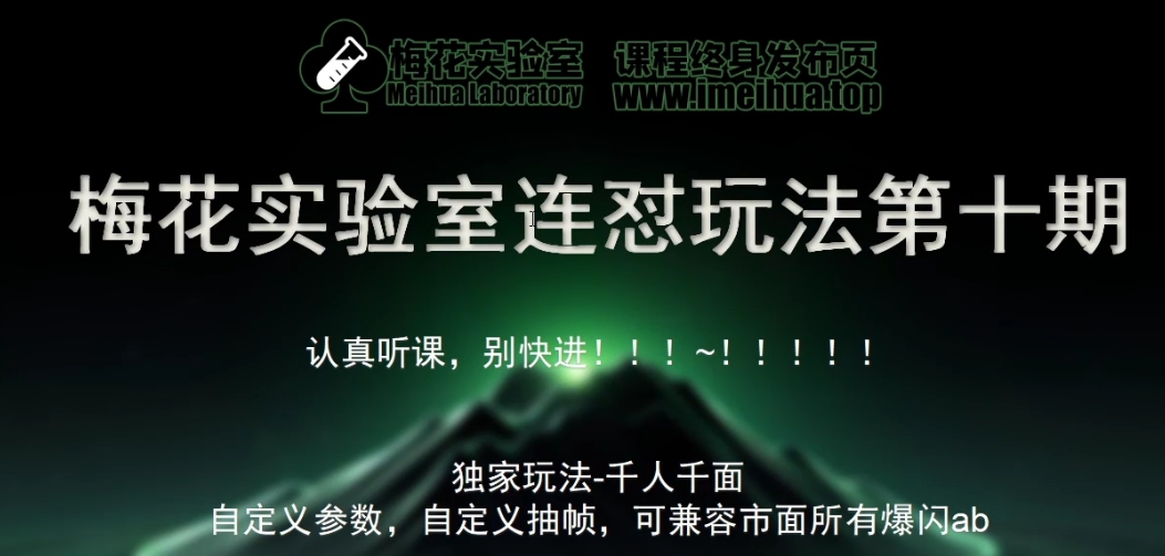 梅花实验室社群专享课视频号连怼玩法第十期课程+第二部分-FF助手全新高自由万能爆闪AB处理-test