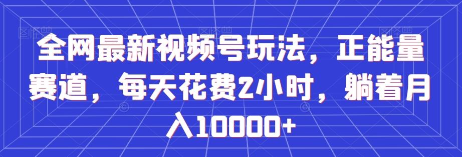 全网最新视频号玩法，正能量赛道，每天花费2小时，躺着月入10000+【揭秘】-test