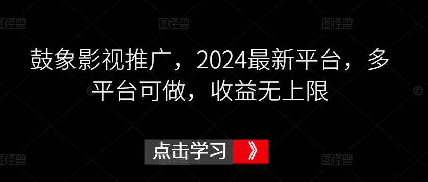 鼓象影视推广，2024最新平台，多平台可做，收益无上限【揭秘】-test