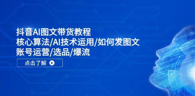抖音AI图文带货教程：核心算法/AI技术运用/如何发图文/账号运营/选品/爆流-test