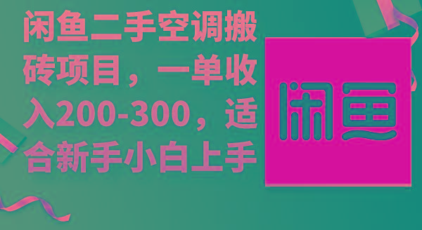 (9539期)闲鱼二手空调搬砖项目，一单收入200-300，适合新手小白上手-test