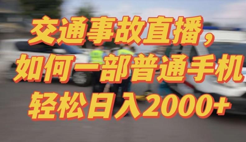 2024最新玩法半无人交通事故直播，实战式教学，轻松日入2000＋，人人都可做【揭秘】-test