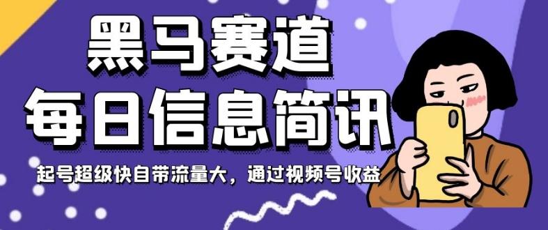 黑马赛道每日信息简讯，起号超级快自带流量大，通过视频号收益【揭秘】-test
