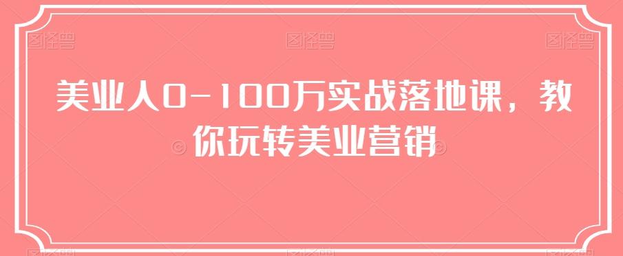 美业人0-100万实战落地课，教你玩转美业营销-test