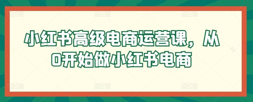 小红书高级电商运营课，从0开始做小红书电商-test