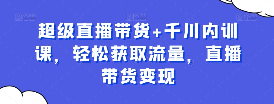 超级直播带货+千川内训课，轻松获取流量，直播带货变现-test