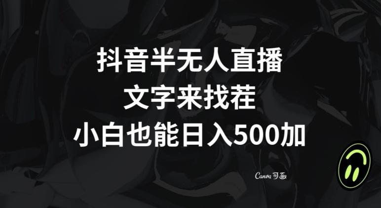抖音半无人直播，文字来找茬小游戏，每天收益500+【揭秘】-test