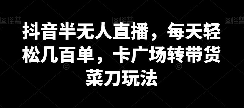 抖音半无人直播，每天轻松几百单，卡广场转带货菜刀玩法【揭秘】-test
