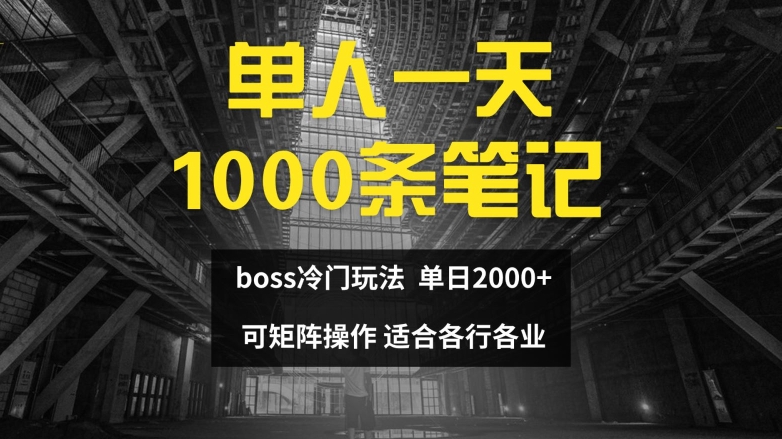 单人一天1000条笔记，日入2000+，BOSS直聘的正确玩法【揭秘】-test