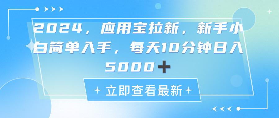 2024应用宝拉新，真正的蓝海项目，每天动动手指，日入5000+-test