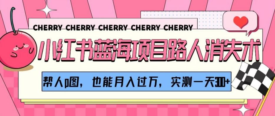 小红书蓝海项目路人消失术，帮人p图，也能月入过万，实测一天300+【揭秘】-test