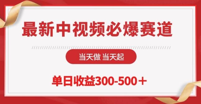 最新中视频必爆赛道，当天做当天起，单日收益300-500+【揭秘】-test