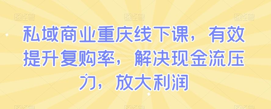 私域商业重庆线下课，有效提升复购率，解决现金流压力，放大利润-test