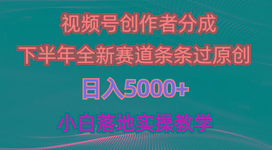 视频号创作者分成最新玩法，日入5000+  下半年全新赛道条条过原创，小…-test