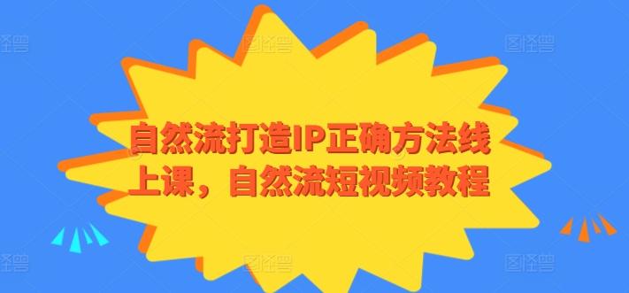 自然流打造IP正确方法线上课，自然流短视频教程-test