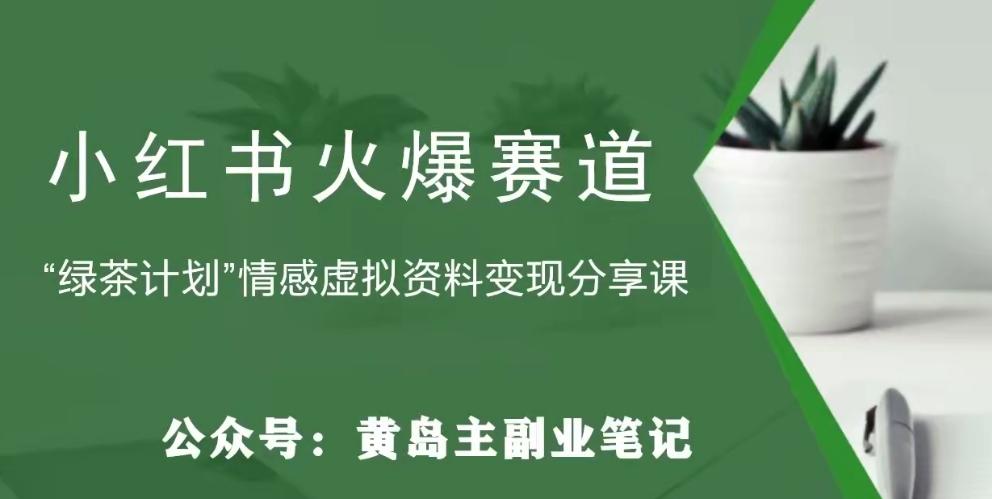 黄岛主·小红书绿茶计划情感虚拟资料变现项目，花我598买来拆解出来给你-test