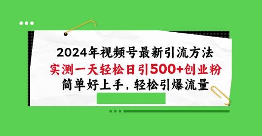2024年视频号最新引流方法，实测一天轻松日引100+创业粉，简单好上手，轻松引爆流量【揭秘】-test