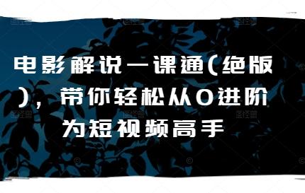 电影解说一课通(绝版)，带你轻松从0进阶为短视频高手-test