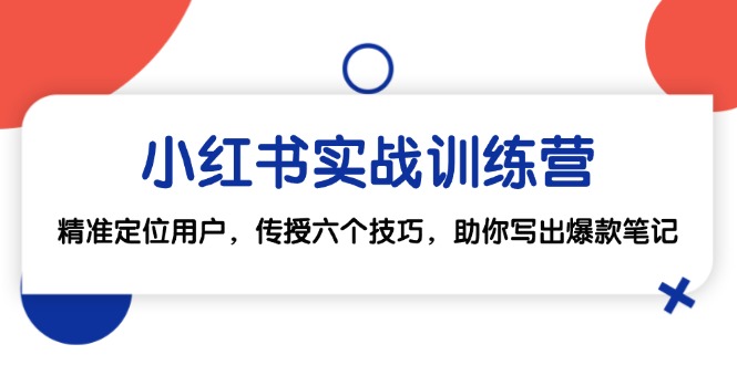 小红书实战训练营：精准定位用户，传授六个技巧，助你写出爆款笔记-test