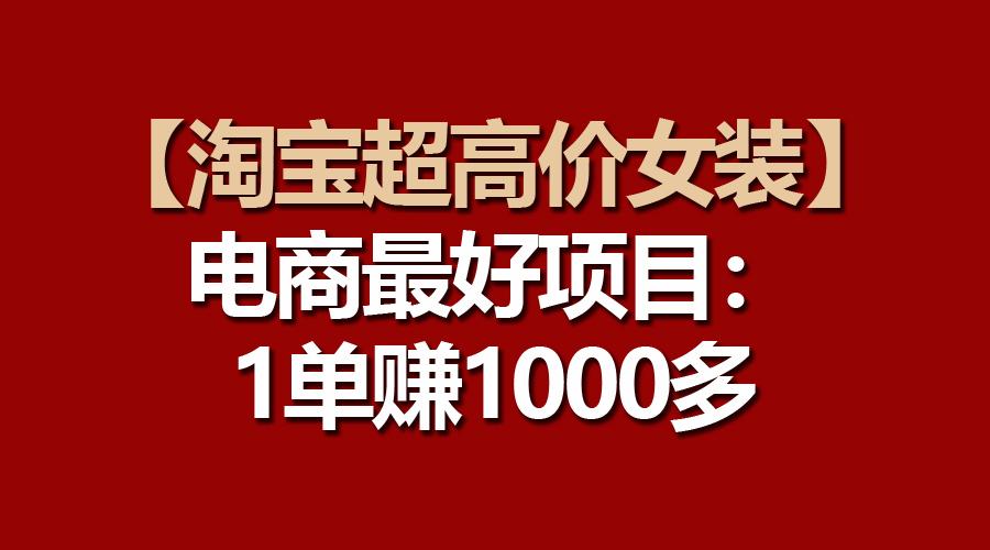 【淘宝超高价女装】电商最好项目：一单赚1000多-test