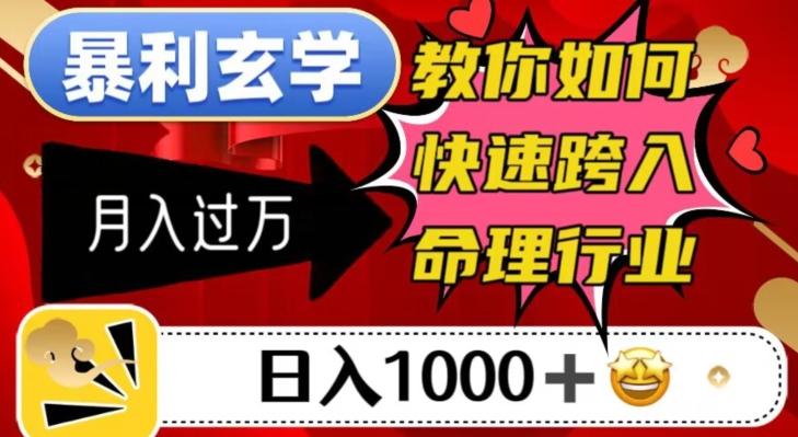 暴利玄学，教你如何快速跨入命理行业，日入1000＋月入过万-test