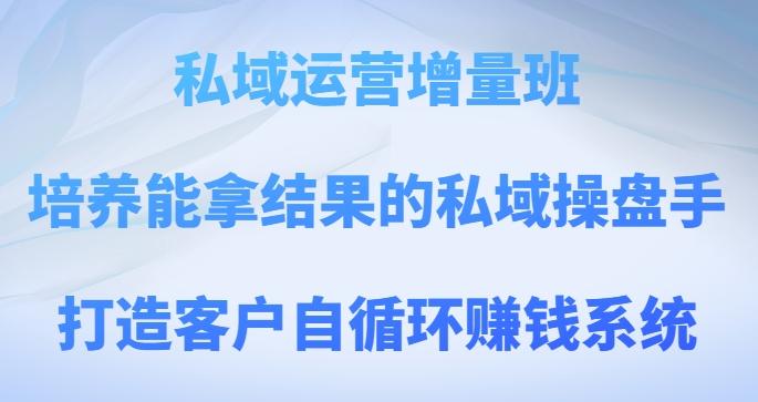 私域运营增量班，培养能拿结果的私域操盘手，打造客户自循环赚钱系统-test